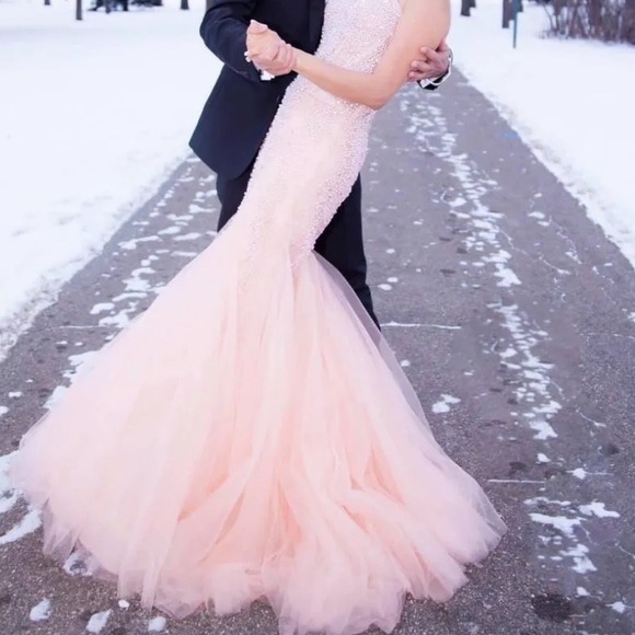 Designer: Jovani. Style# 98047 Color: Blush Size:2 - Picture 3 of 5